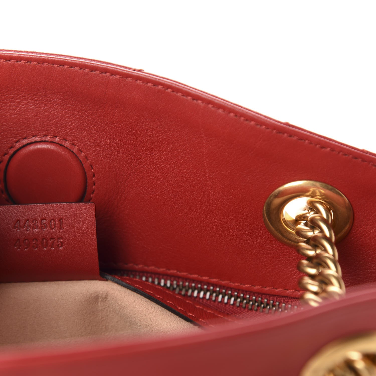 Gucci Calfskin Matelasse Medium GG Marmont Open Top Shoulder Bag Hibiscus Red 9 of 10