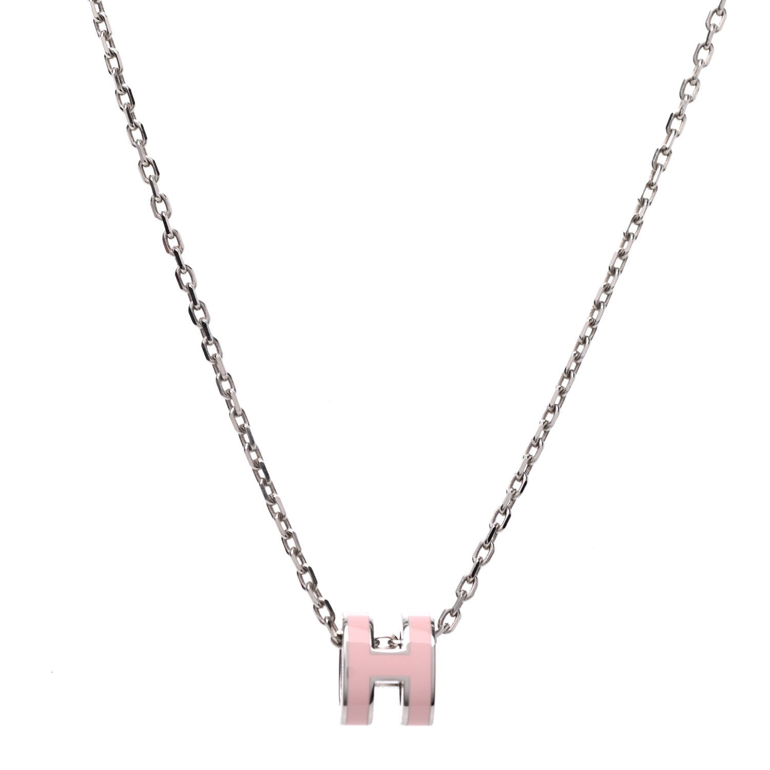 Hermes Palladium Mini Pop H Pendant Necklace Rose Dragee 2 of 4