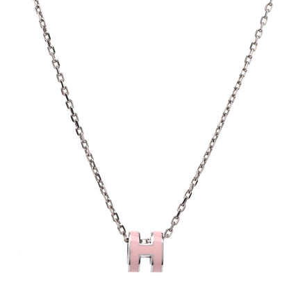 Hermes Palladium Mini Pop H Pendant Necklace Rose Dragee 2 of 4