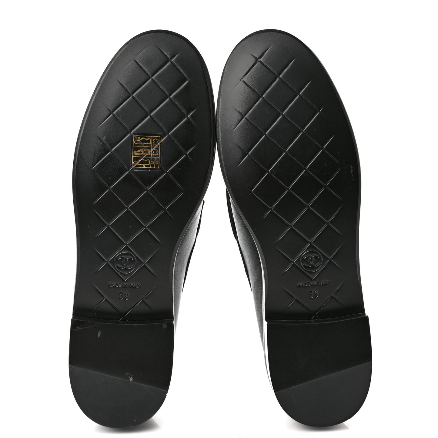 Lambskin Quilted CC Turnlock Loafers 39 Black