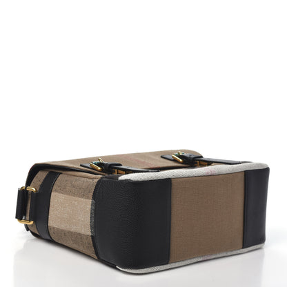 Burberry Canvas Mega Check Large Baildon Messenger Bag Black 4 of 8