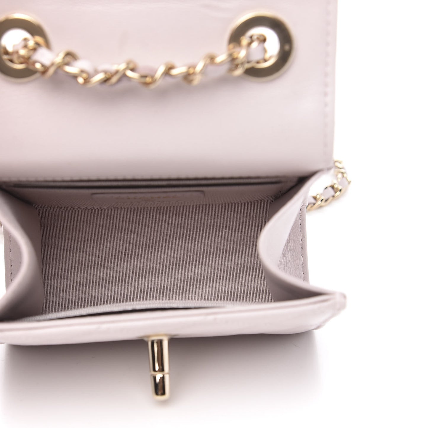 Lambskin Quilted Mini Trendy CC Clutch With Chain Lilas Lilac
