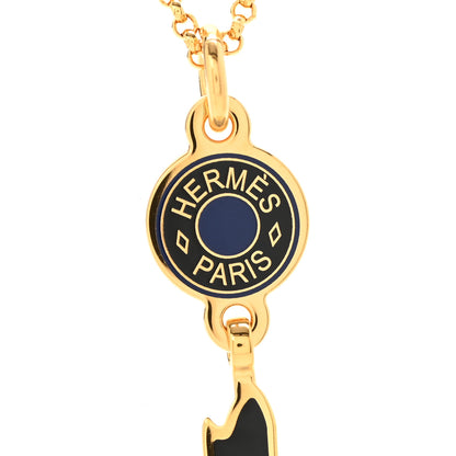 Hermes Metal Enamel Artificier Pendant Necklace Orfevre 6 of 8