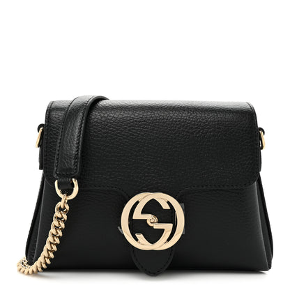 Gucci Dollar Calfskin Interlocking G Crossbody Bag Black 1 of 10