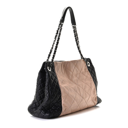 Chanel Lambskin Quilted CC Shopping Tote Black Rose Clair 2 of 10