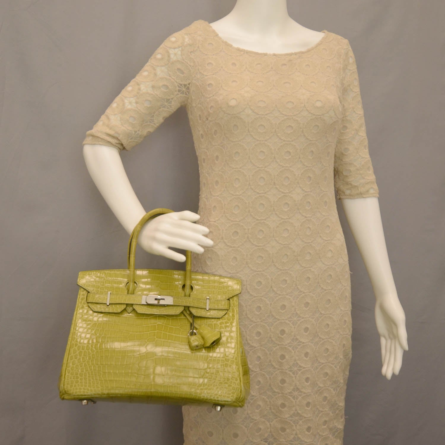 Hermes Porosus Crocodile Birkin 30 Vert Anis 2 of 9