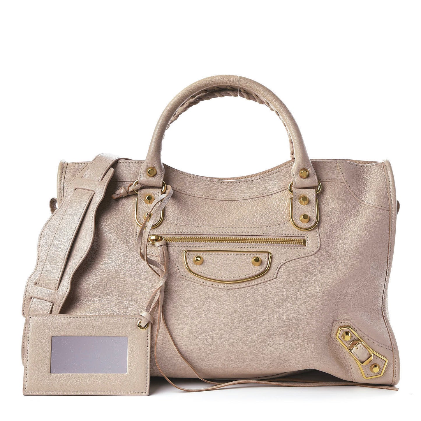 Chevre Gold Hardware Metallic Edge City Beige Praline