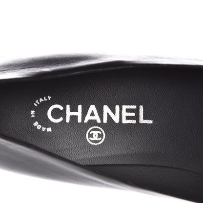 Chanel Lambskin Pearl Cap Toe Pumps 38.5 Black 6 of 10