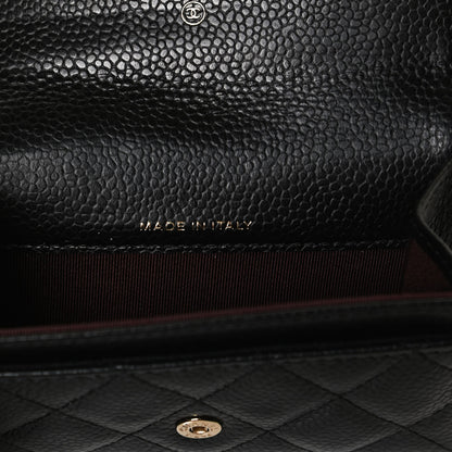 Chanel Caviar Quilted Flap Card Holder Wallet Black 9 of 11