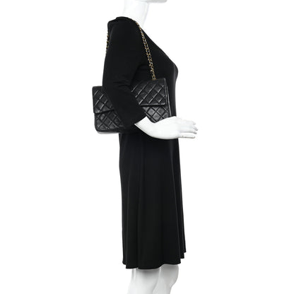 Chanel Lambskin Quilted Medium Double Flap Black 2 of 20