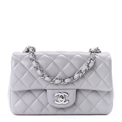 Chanel Lambskin Quilted Mini Rectangular Flap Grey 1 of 13