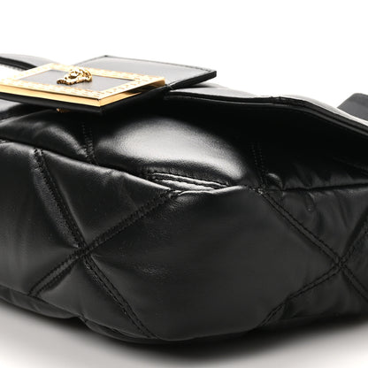 Versace Nappa Quilted Medusa Top Handle Shoulder Bag Black 9 of 9
