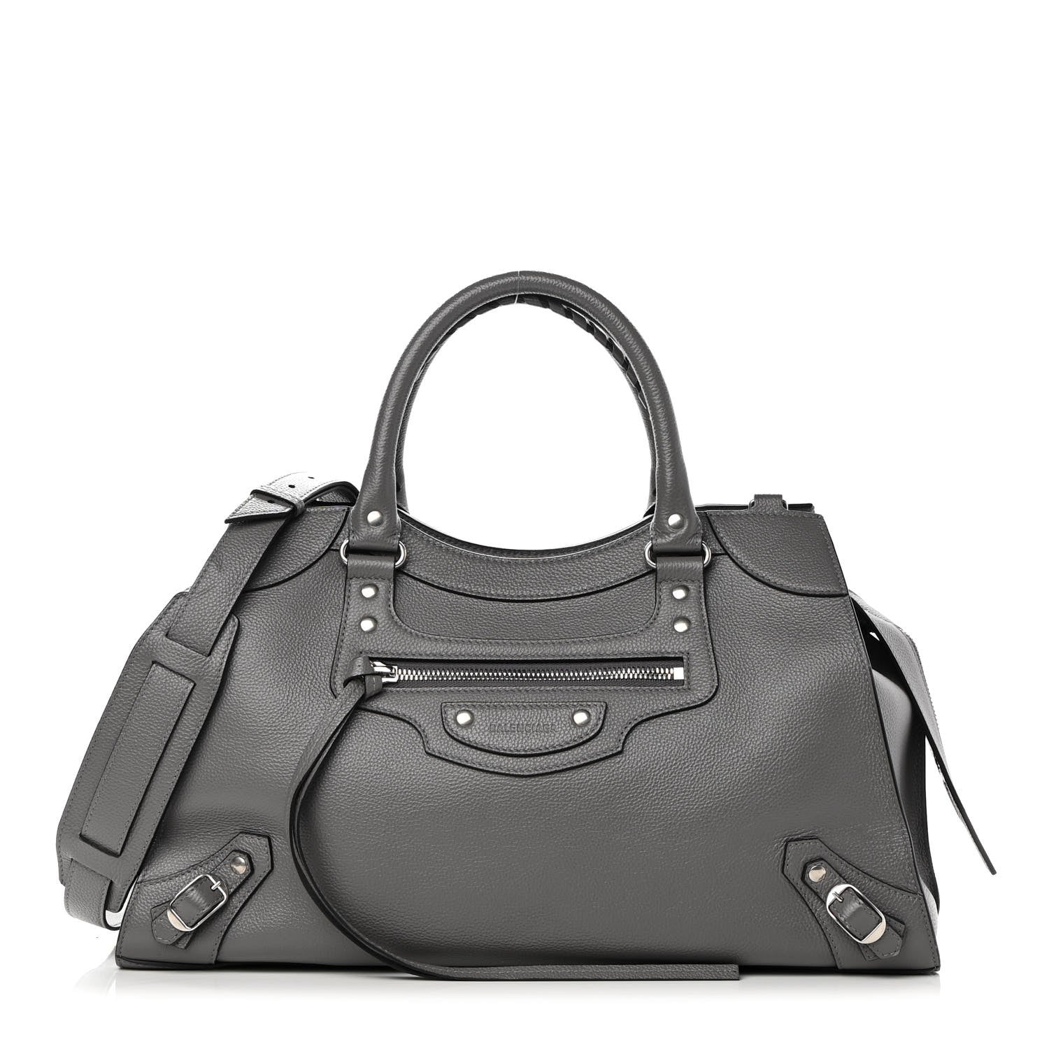 Balenciaga Grained Calfskin Neo Classic Silver Hardware Medium City Dark Grey 1 of 15
