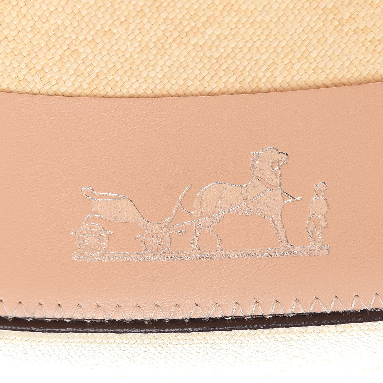 Hermes Straw Mens Rio Panama Hat 58 Natural Black 7 of 9