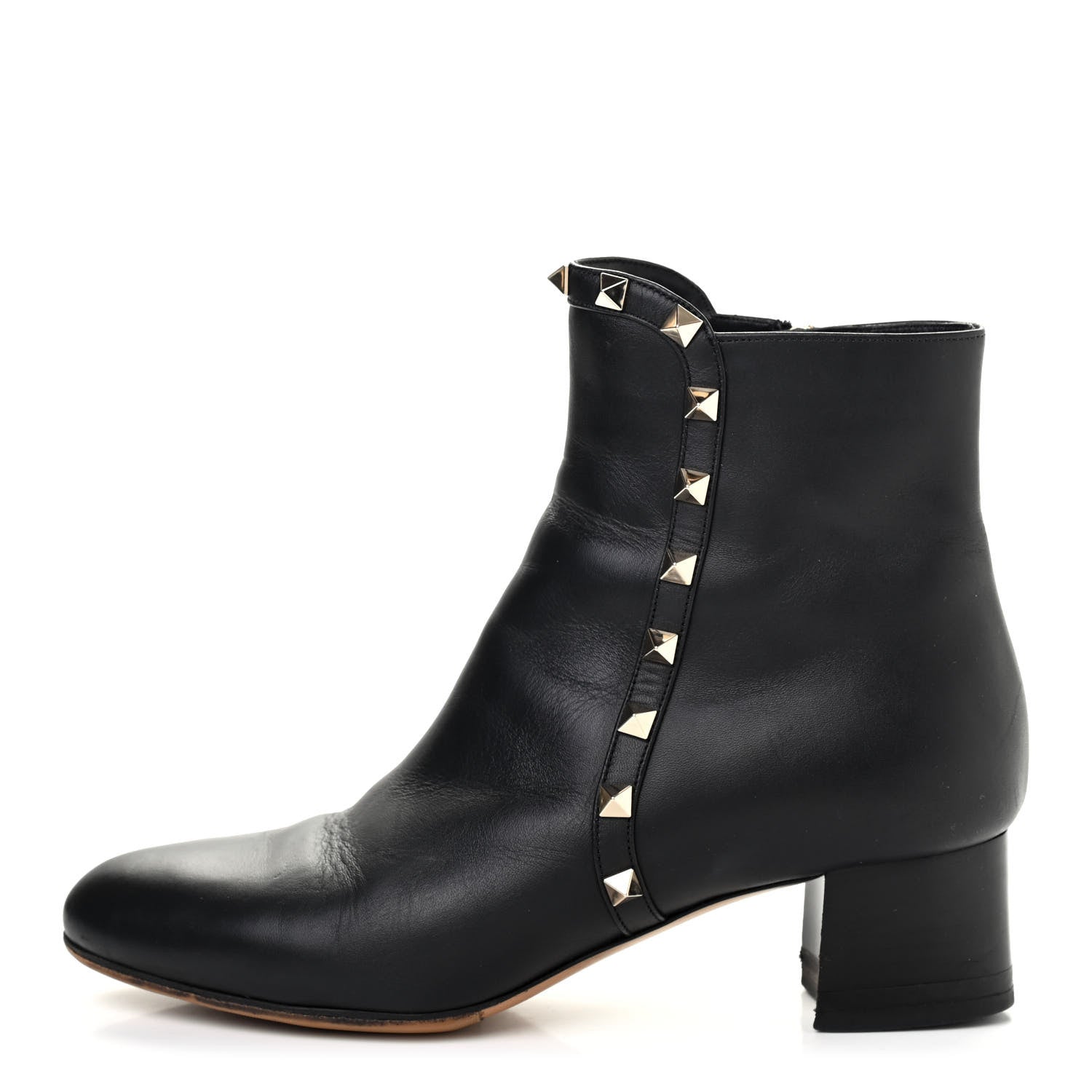 Valentino Garavani Smooth Calfskin Rockstud 40mm Ankle Boots 36.5 Black 1 of 10