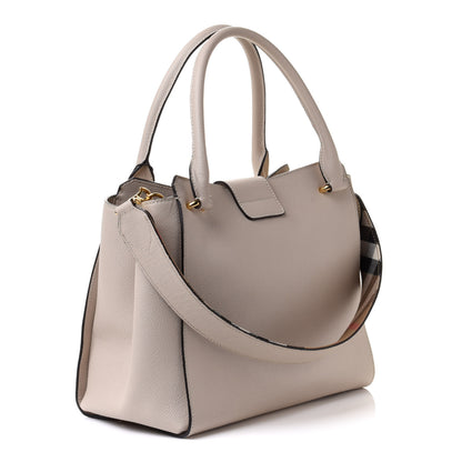 Burberry Soft Grain Calfskin Medium Buckle Tote Limestone 3 of 12