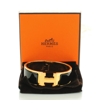 Hermes Enamel Wide Clic Clac H Bracelet GM Black 5 of 5