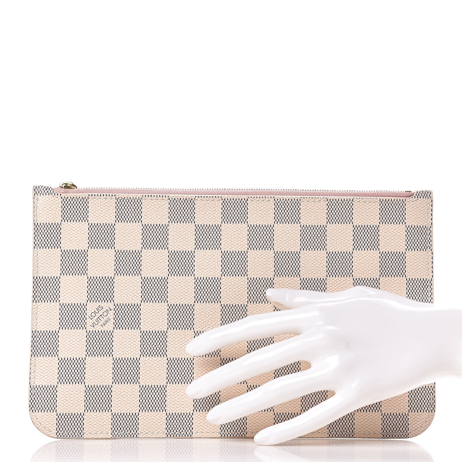 Louis Vuitton Damier Azur Neverfull MM GM Pochette Rose Ballerine 2 of 10