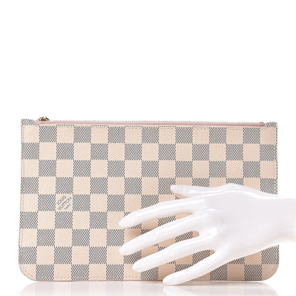 Louis Vuitton Damier Azur Neverfull MM GM Pochette Rose Ballerine 2 of 10
