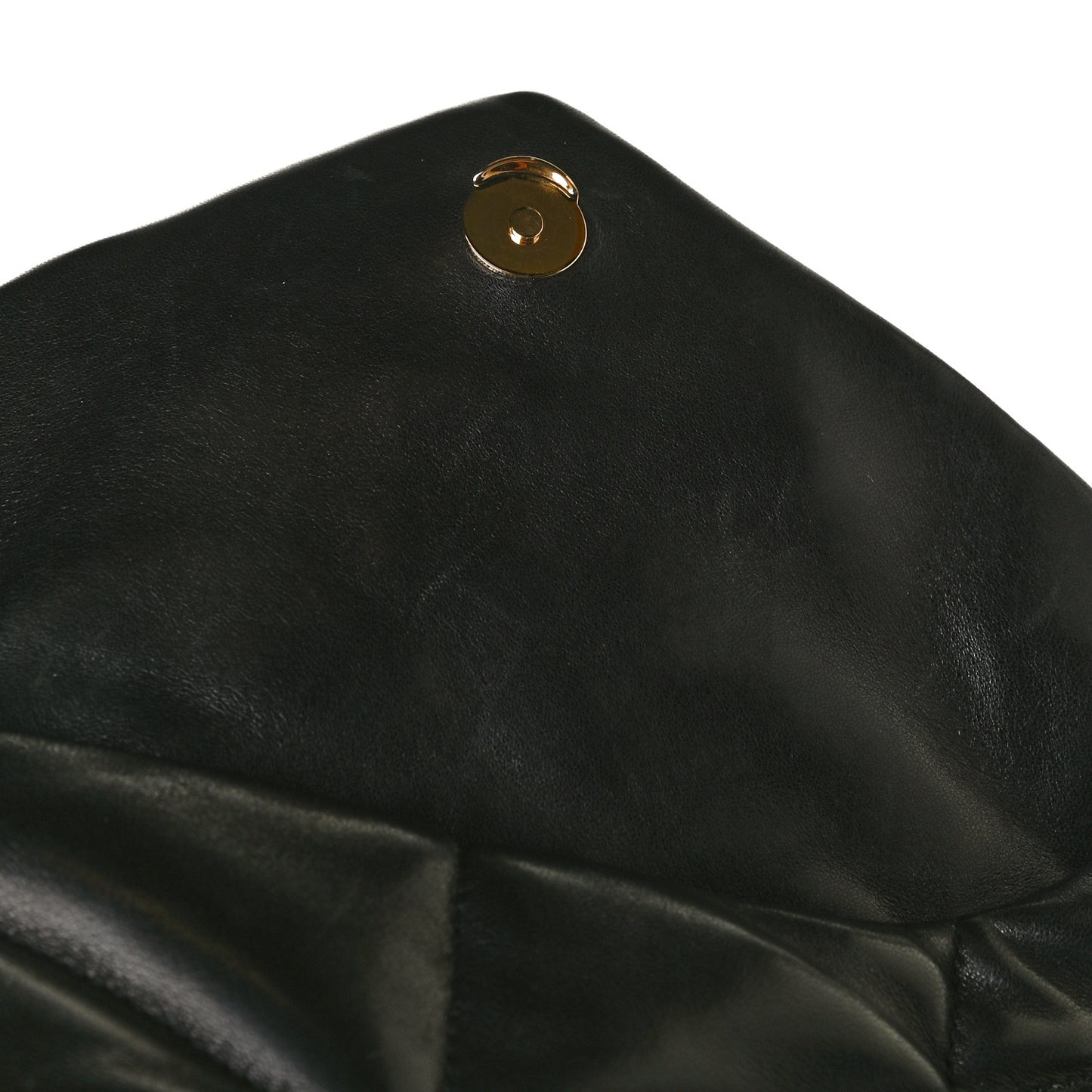 Lambskin Quilted Small Loulou Puffer Monogram Chain Satchel Black