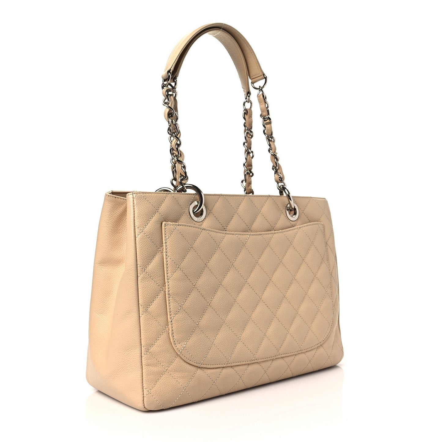 Caviar Quilted Grand Shopping Tote GST Beige Clair