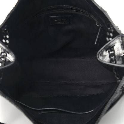 Saint Laurent Crinkled Calfskin Matelasse Monogram Medium Niki Shopper Tote Black 4 of 9