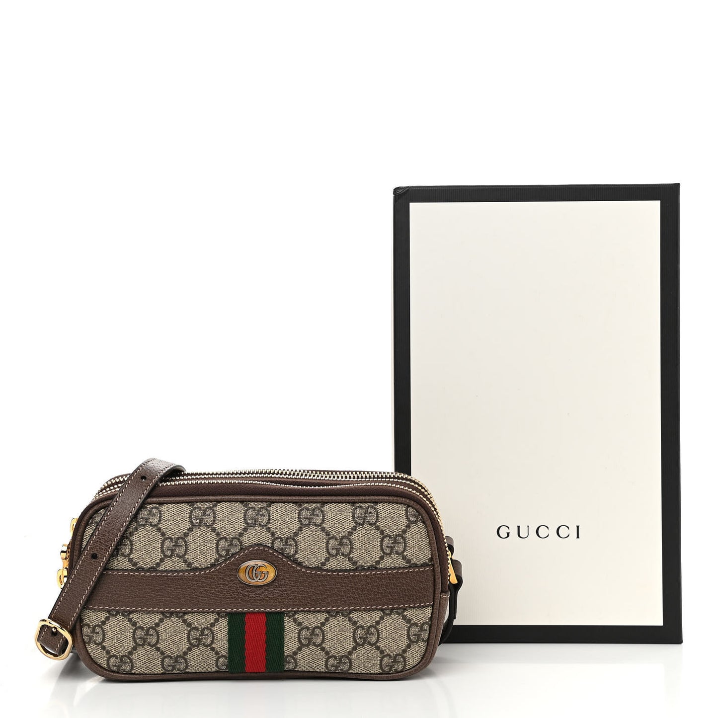GG Supreme Monogram Web Mini Ophidia GG Bag Brown