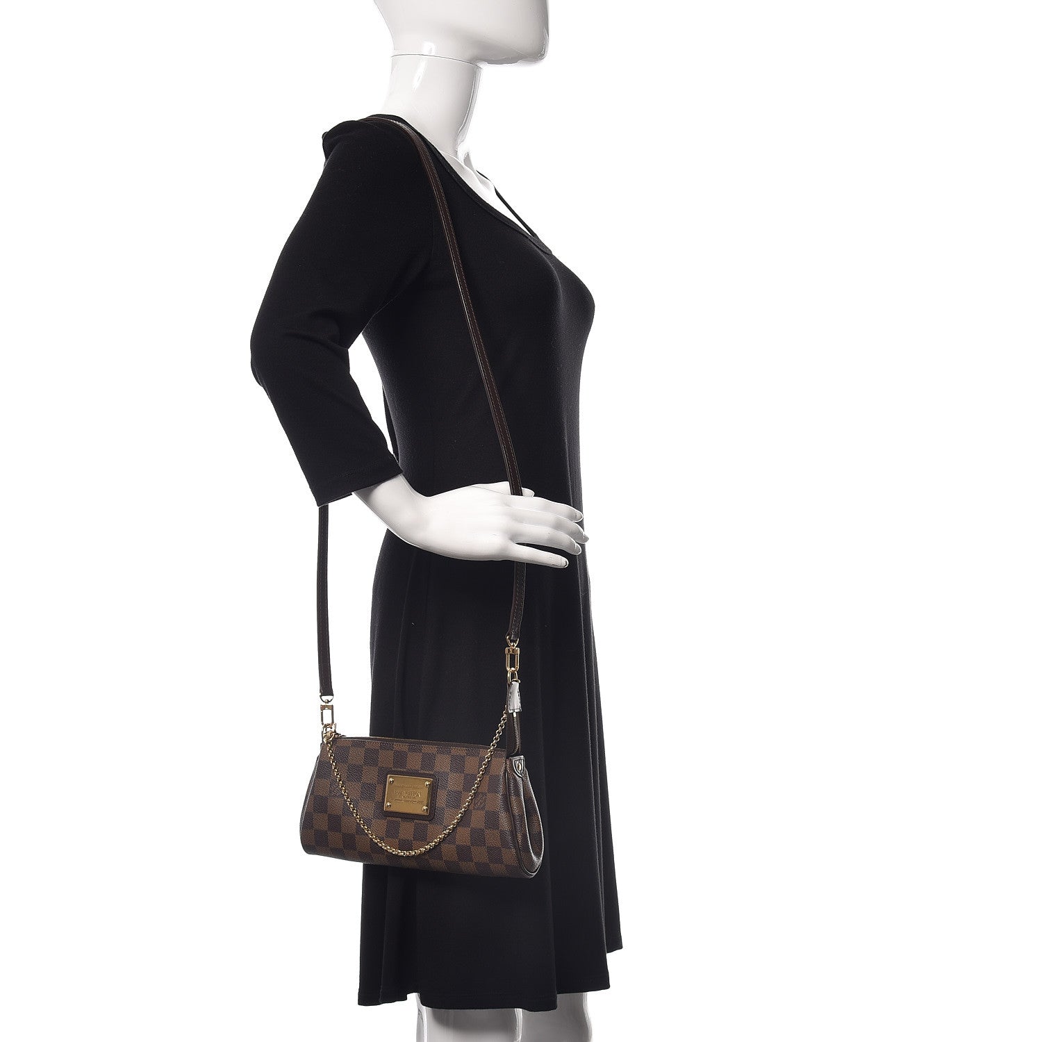 Louis Vuitton Damier Ebene Eva Clutch 2 of 10
