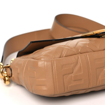 Fendi Nappa FF 1974 Embossed Baguette Miele Scuro 8 of 14