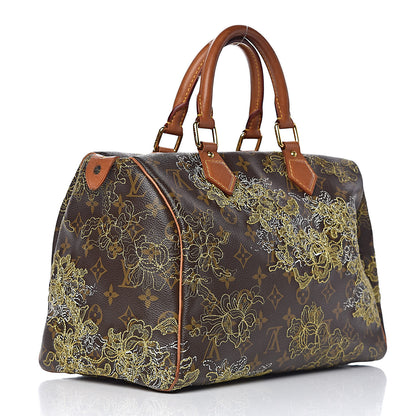 Louis Vuitton Monogram Dentelle Speedy 30 Gold 3 of 18