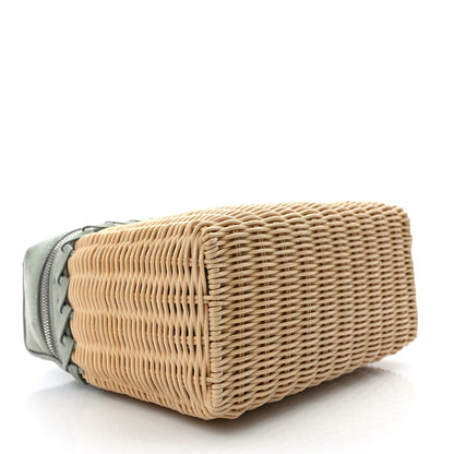 Loro Piana Wicker Ostrich East West L19 Extra Pocket Pouch Eucalyptus 3 of 7