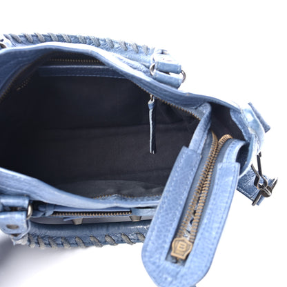Balenciaga Agneau Classic Silver Hardware Mini City Bleu Persan 4 of 5