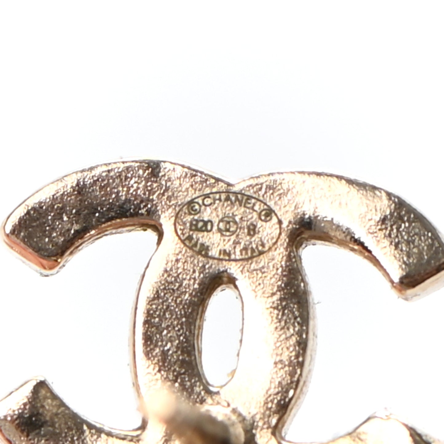Crystal CC Sergeant Chanel Earrings Gold