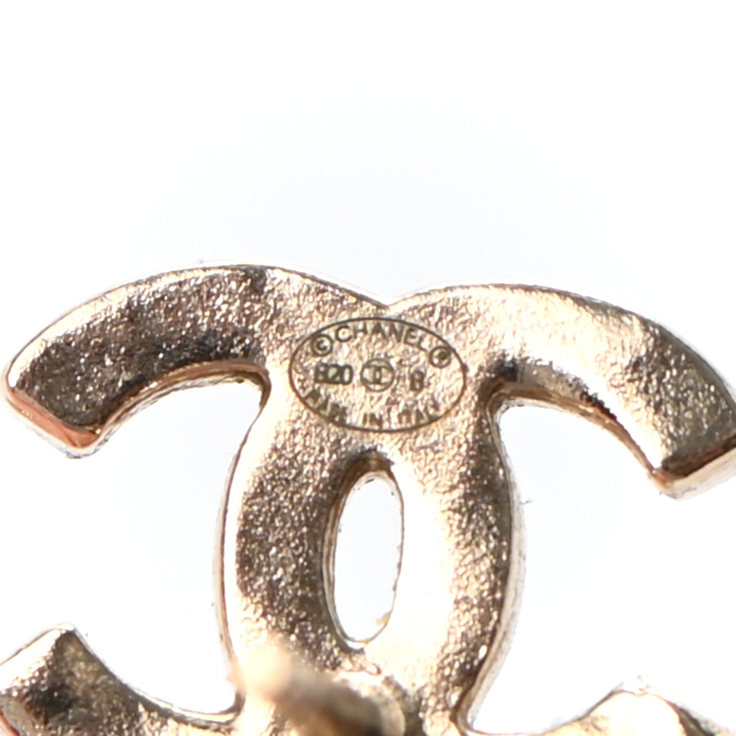 Chanel Crystal CC Sergeant Chanel Earrings Gold 4 of 4