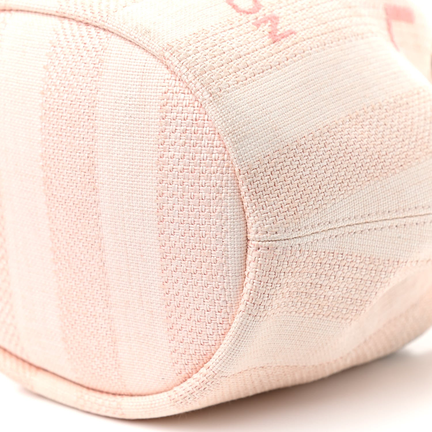 Chanel Mixed Fibers Striped Deauville Drawstring Bag Pink 10 of 10