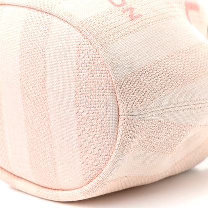 Chanel Mixed Fibers Striped Deauville Drawstring Bag Pink 10 of 10