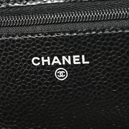 Chanel Caviar Quilted CC Turnlock Wallet On Chain WOC Black 6 of 12