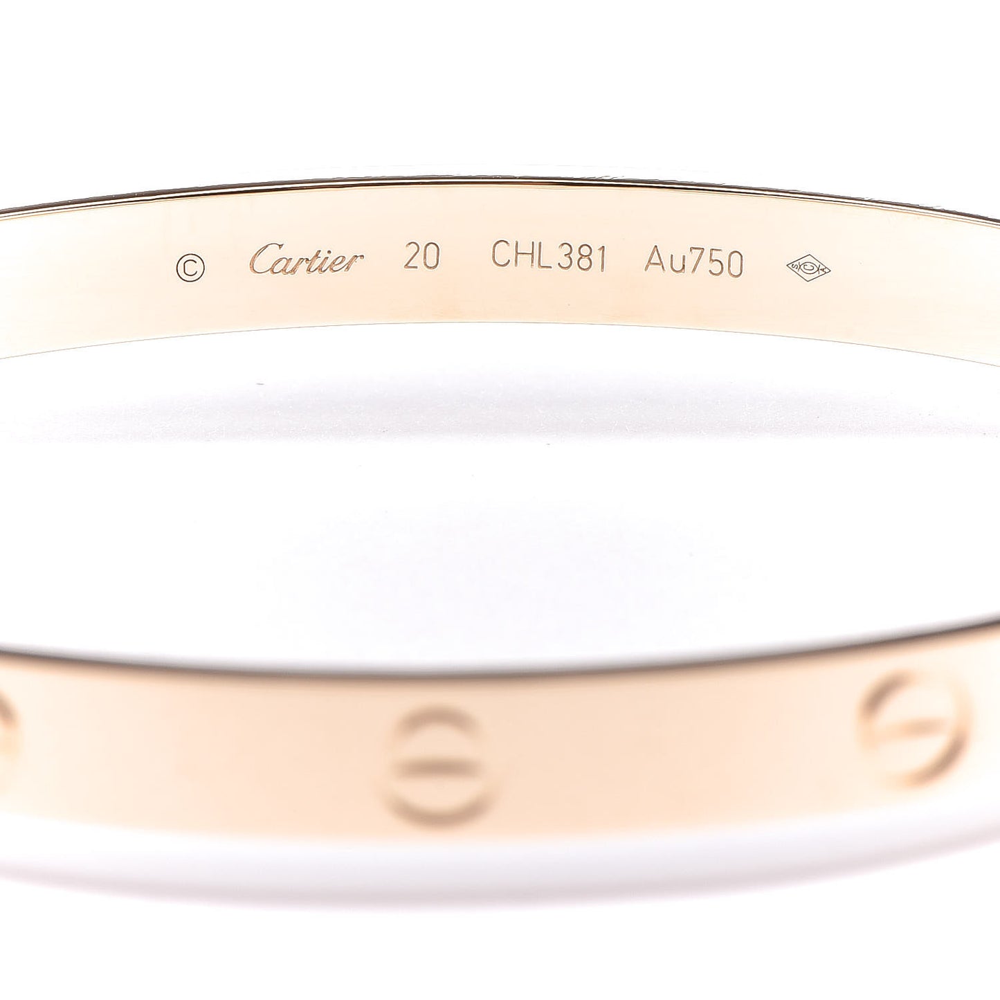 18K Yellow Gold LOVE Bracelet 20