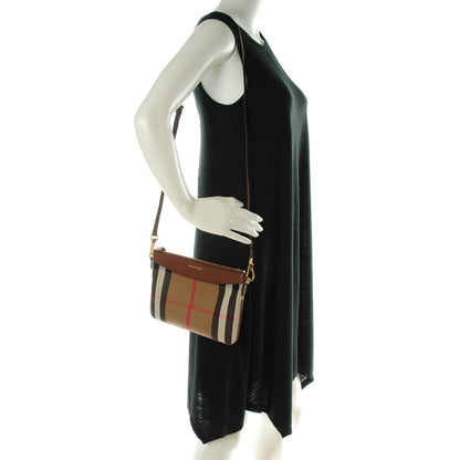 Burberry House Check Derby Peyton Crossbody Clutch Bag Tan 2 of 8