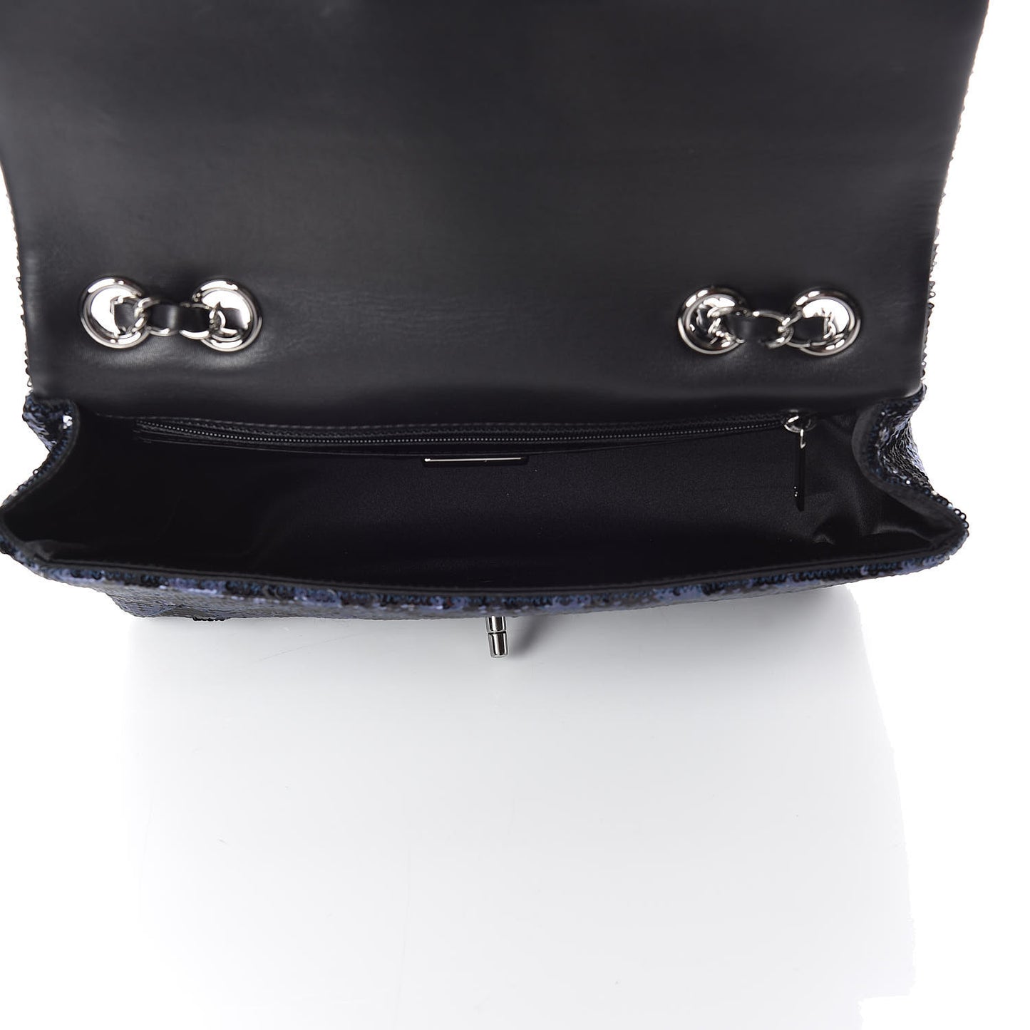 Sequin Quilted Medium Single Flap Blue