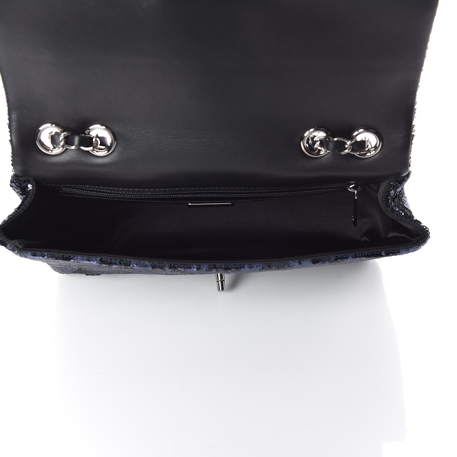 Chanel Sequin Quilted Medium Single Flap Blue 7 of 10