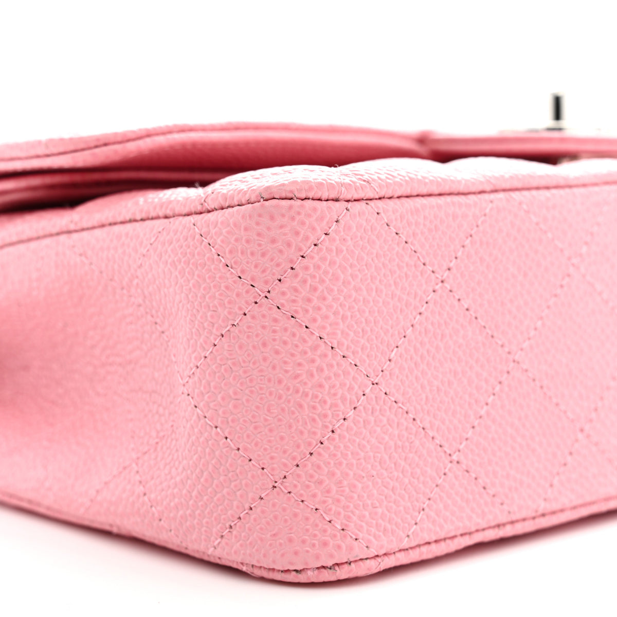Caviar Quilted Medium Double Flap Pink