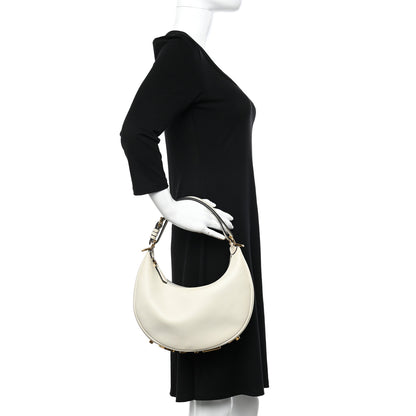 Fendi Vitello Grace Matte Small Fendigraphy Hobo Bag White Ice 2 of 10