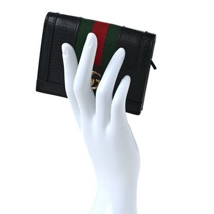 Gucci Calfskin Web Ophidia Card Case Black 2 of 9
