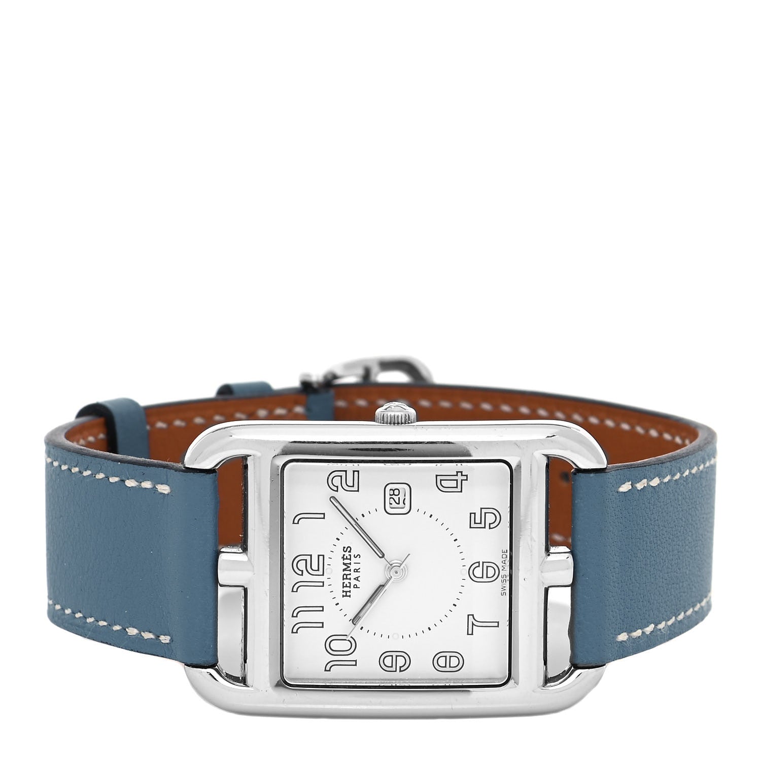 Hermes Stainless Steel Swift 29mm Cape Cod Quartz Watch Blue Jean 2 of 4
