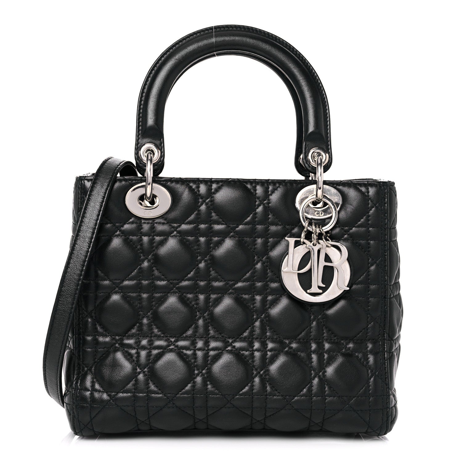 Christian Dior Lambskin Cannage Medium Lady Dior Black 1 of 18