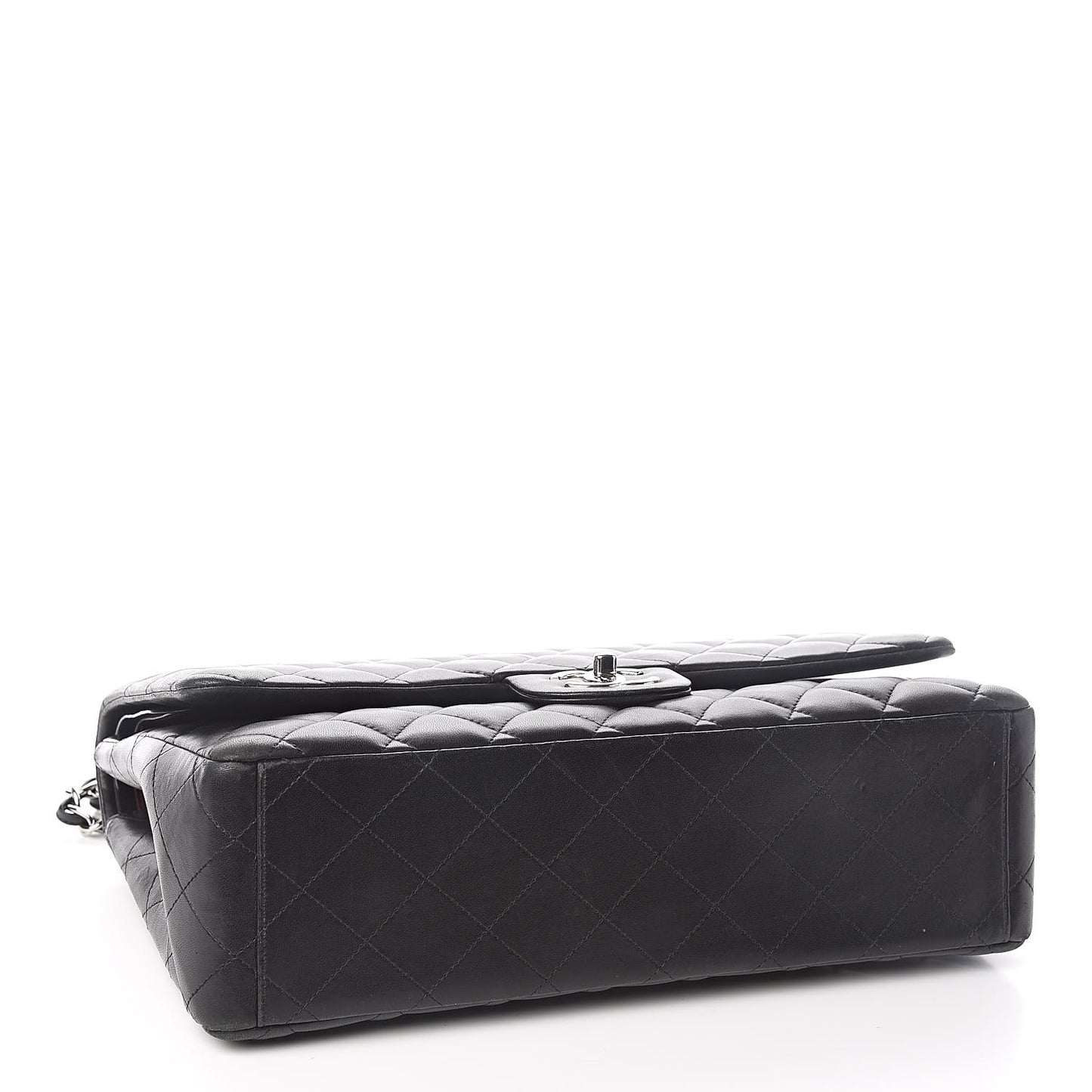 Lambskin Quilted Maxi Double Flap Black