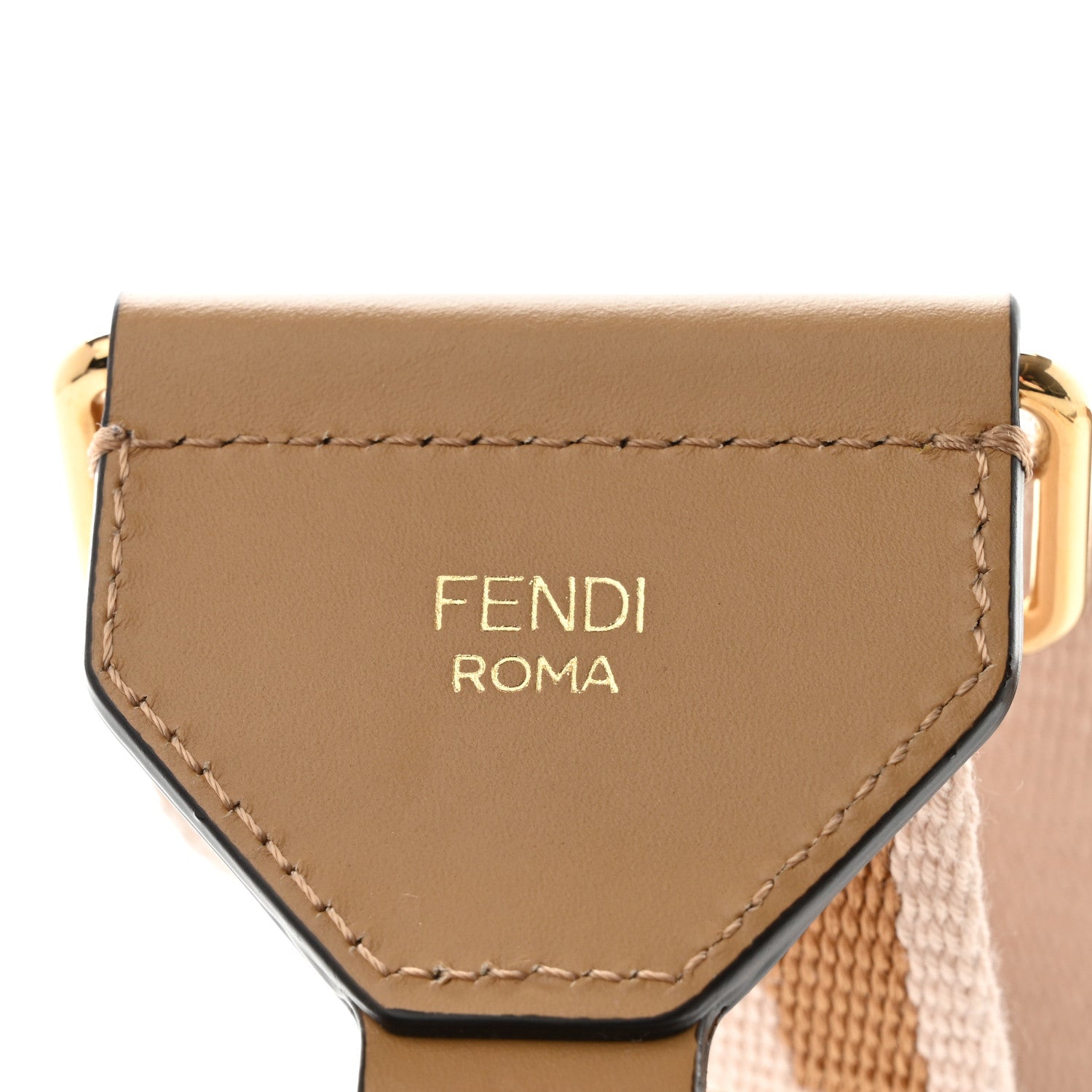 Fendi Ribbon Vitello King FF 1974 Adjustable Strap You Poudre Cuoio Miele Scuro 3 of 4