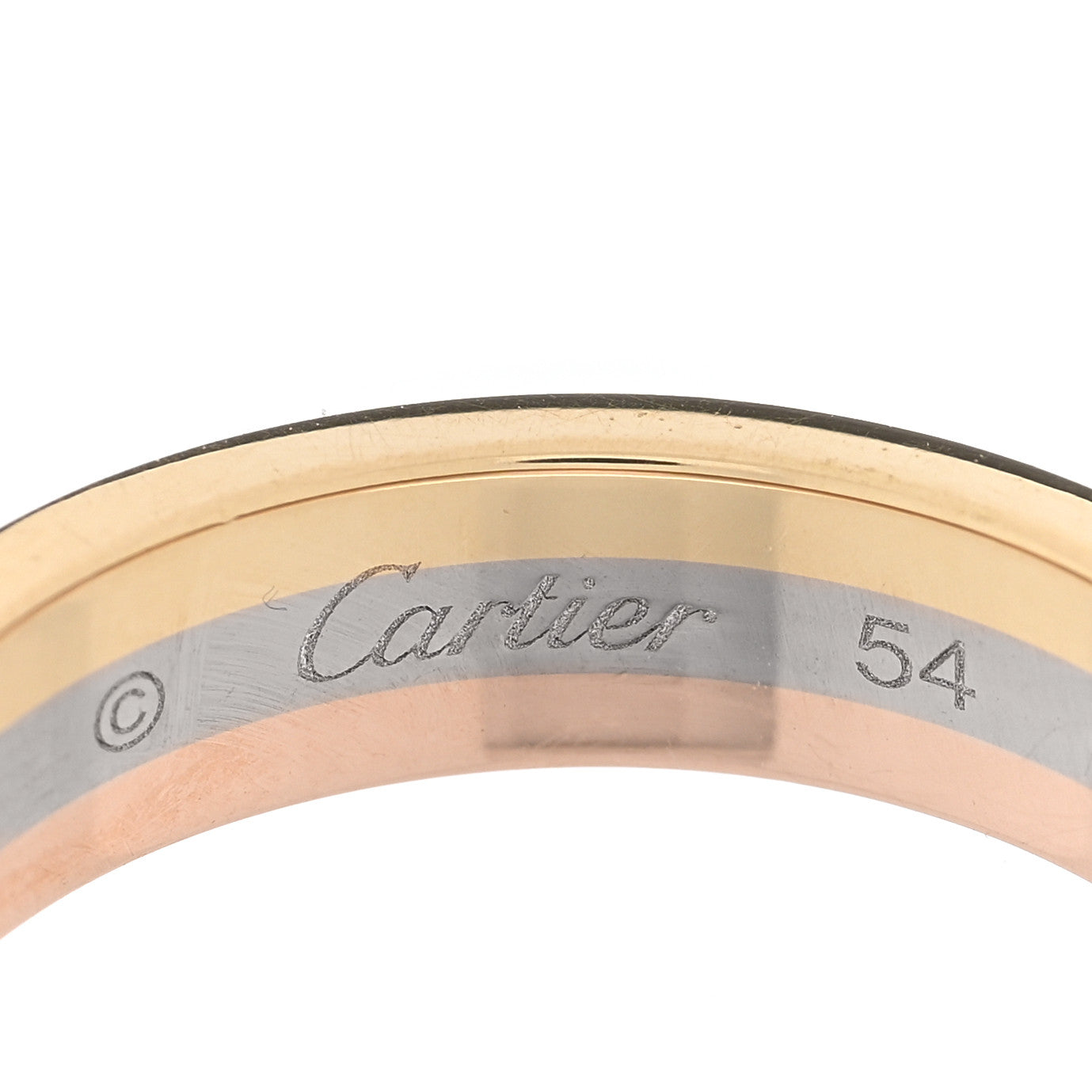 18K Pink White Yellow Gold 4.8mm Vendome Louis Cartier Wedding Band Ring 54 6.75