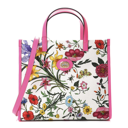 Gucci Canvas Medium Flora Tote Fuchsia 1 of 11